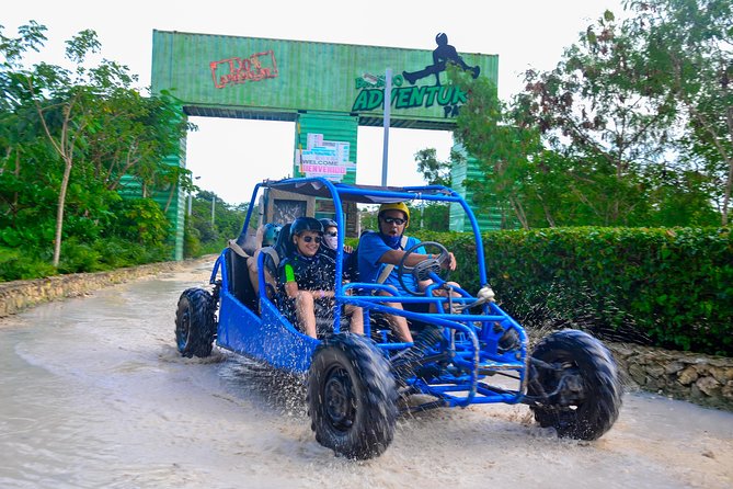 Buggy Adventure, Zipline Mega Splash and Waterfall Pool at Bavaro Adventure Park - An abandoned mine and a typical Dominican village