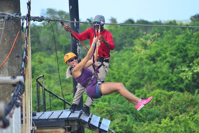 COMBO: Zip Line, Cenote Blue Lagoon, Jungle River &Waterfall Pool - Starting With the Seven-Circuit Zip Line