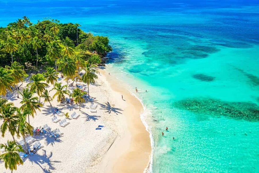 From Punta Cana: Samana and Bacardi Island Cruise and Tour - Crossing the bay by boat