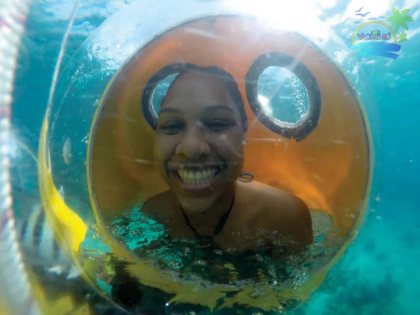 From Punta Cana: ScubaDoo, Snorkel & Glass Bottom Boat Tour - Snorkeling beside the platform at El Niño