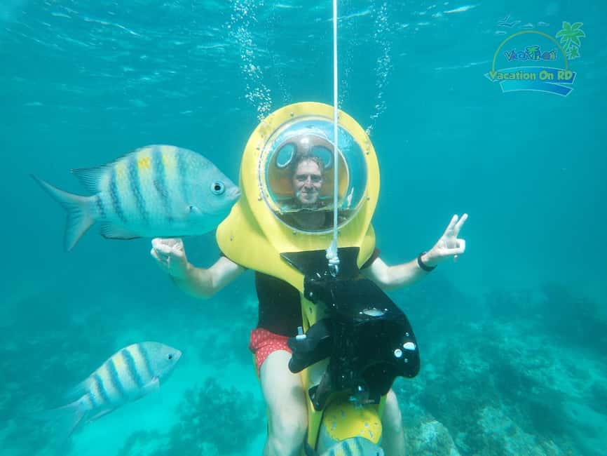 From Punta Cana: ScubaDoo, Snorkel & Glass Bottom Boat Tour - Seeing below the boat on Panoramic One