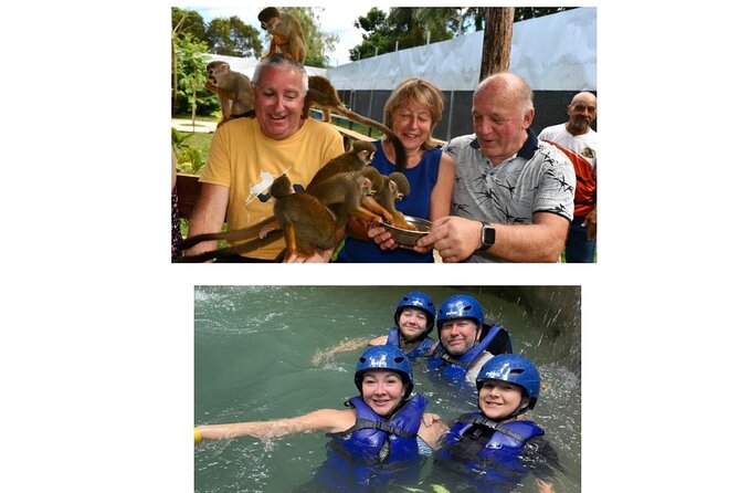 Monkey Tour Interaction and Damajagua waterfalls in Puerto Plata. - From squirrel monkeys to a rushing river