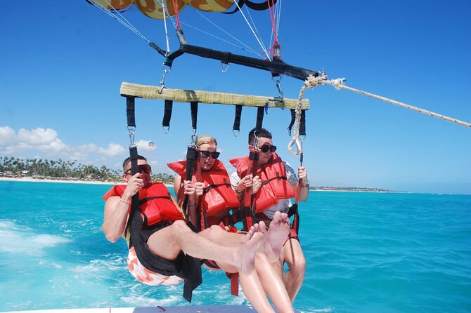 Parasailing Adventure in Punta Cana - The parasailing flight at about 300 feet