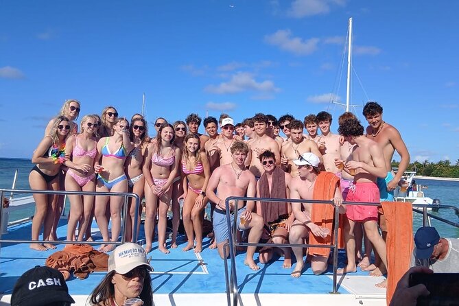 Party Booze Boat Fiesta Sand Bar-Snorkeling-Music-Drinks-Dancing - The Slide Adds More Than a Photo Opportunity