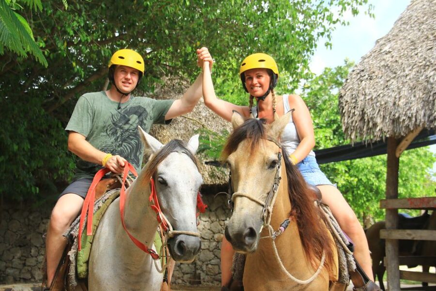 Punta Cana: Bávaro Adventure Park Horse Riding & Waterfalls - Horseback riding on the quieter park trails