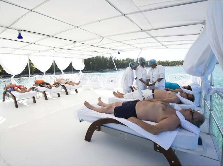 Punta Cana Floating Ocean Spa Experience with Massage & Yoga - How the catamaran activity rotation works