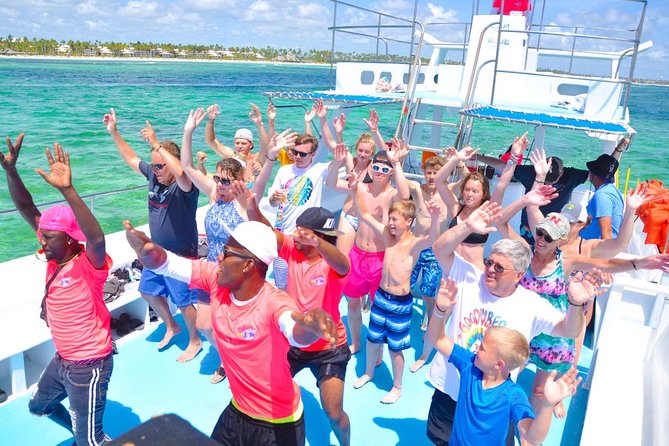 Punta Cana Party Boat:open bar - Boarding the catamaran near Bavaro