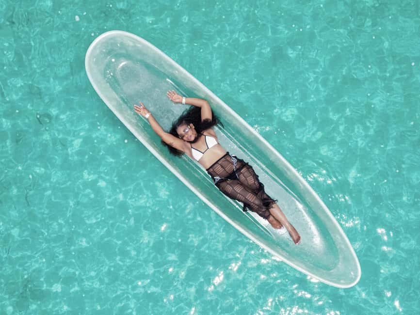 Punta Cana: Single Clear Kayak Photoshoot - The clear kayak, props, and posing