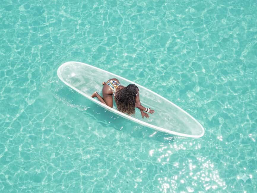 Punta Cana: Single Clear Kayak Photoshoot - Water conditions and the final photo style