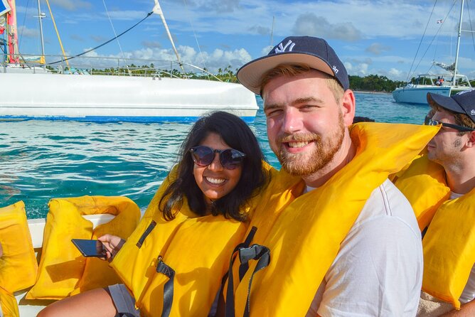 Saona Island Full-Day All-Inclusive Tour from Santo Domingo - The guide and crew keep a large group moving